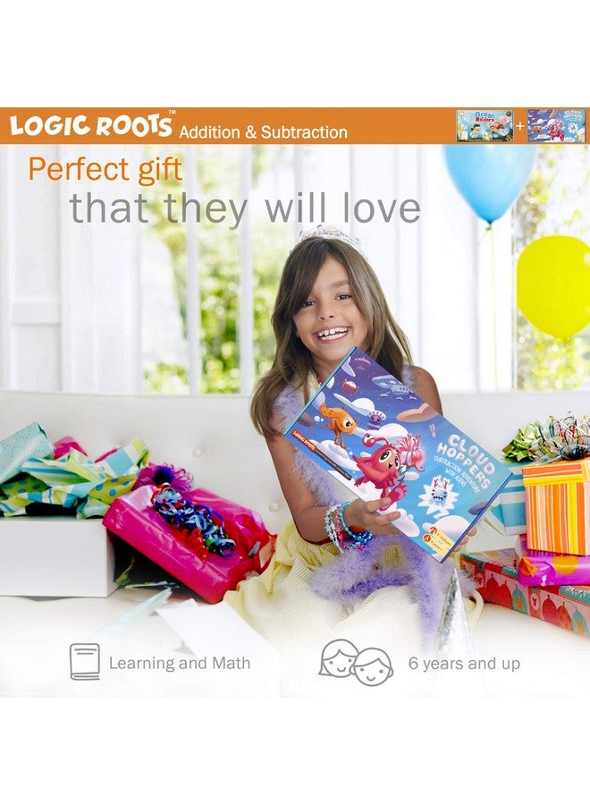 Logic Roots Addition and Subtraction Games - Pack of 2, Ocean Raiders and Cloud Hoppers, Math Board Games & STEM Toys for 6-8 Year Olds, Educational Gift for Kids, Homeschoolers, Kindergarten and Up - Image 4