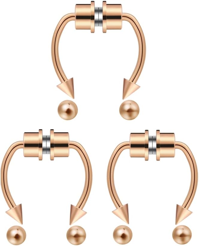outerunner Store Fake Nose Ring Septum Piercing Magnet Magnetic Nose Hoop Rings Faux Septum Rings Non Piercing Clip On Nose Hoop Rings - Image 1