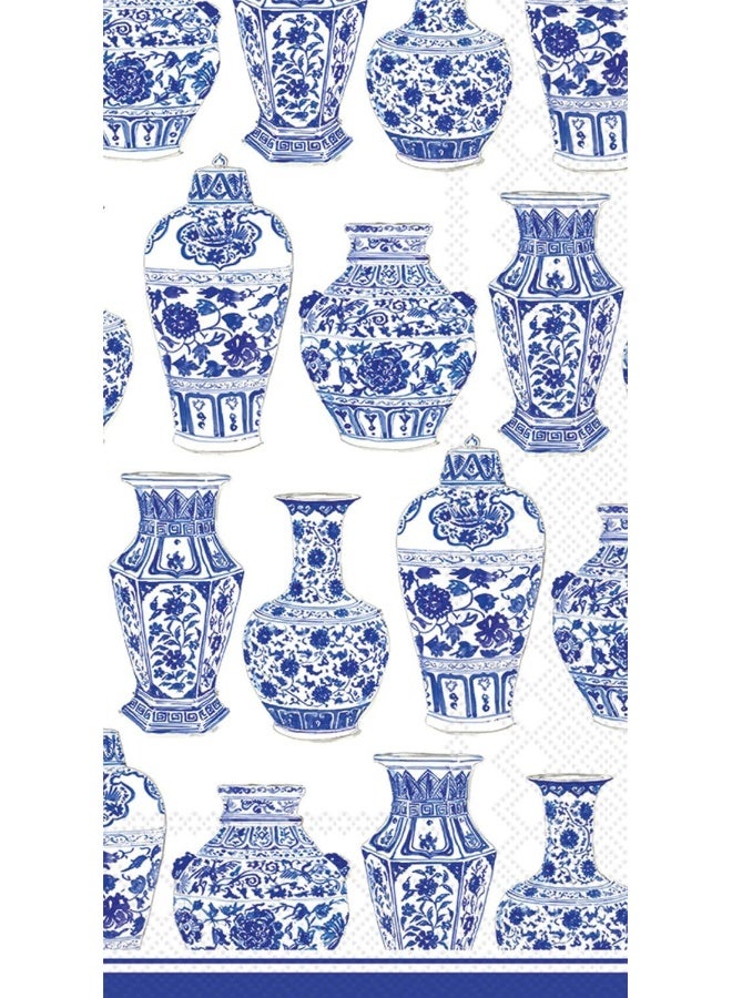 Boston International Bf737800 Ihr Rosanne Beck Collections Guest Towel Buffet Paper Napkins, Blue And White Urns 