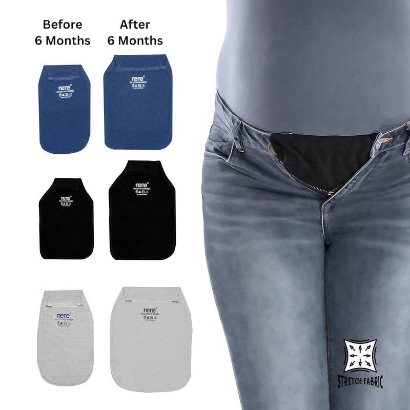 Nene Maternity Jeans Extender Kit – 3sets Adjustable Waist Extenders for Pregnant Women | Belly Bands for Pants, Elastic Stretch Button Expanders for Maternity Wear - Image 3