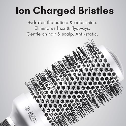 Beauté Secrets Round Hair Brush, Hot Curling Brush(2.5 inch, Barrel 1.5 inch), Roller Comb, Hair Roller Brush, Instantly Adds Volume, Hair Styler, 44mm - Image 5