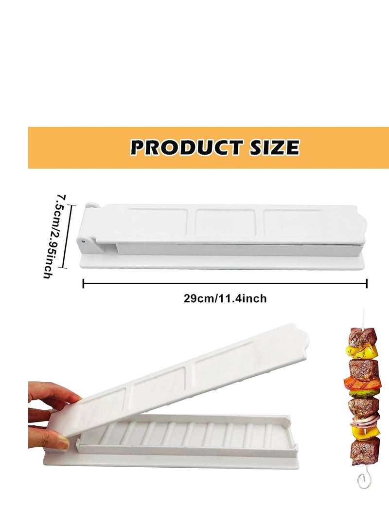 SYOSI Kebab Maker Plastic Kebab Press Manual Kabob Mould Foldable Flat Kabobs Skewers Maker for Outdoor Grilling Barbecue Foldable Grill Rack Kebab Brochette Maker for Kitchen Outdoor - Image 5