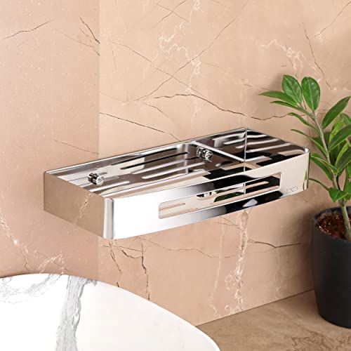 FORTUNE Premium 304 Grade Stainless Steel Wall Mount Shelf,Multi-Functional Storage Shelf/Kitchen Shelf/Rack&Caddy Basket Bathroom Accessories Homes,Hotels-( 12 X 5 Inch) (Chrome Finish,Pack Of 1) - Image 4