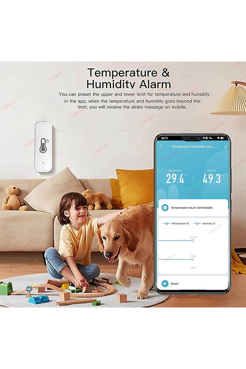 erorex Tuya Zigbee 3.0 Temperature And Humidity Sensor Meter Smart Life APP Home Automation Battery Powe... - Image 3