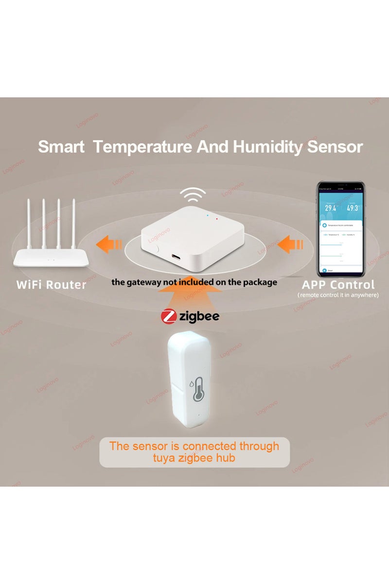 erorex Tuya Zigbee 3.0 Temperature And Humidity Sensor Meter Smart Life APP Home Automation Battery Powe... - Image 2