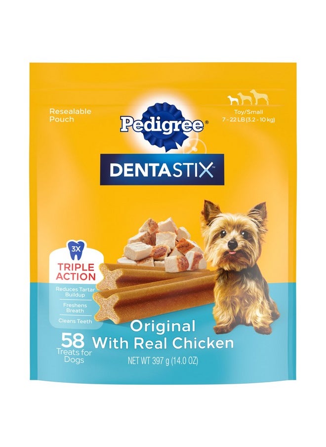 Pedigree Pedigree Dentastix Small and Toy Breed Dog Treats, Original Flavor, 14 oz. Bag (58 Treats)  - Image 1