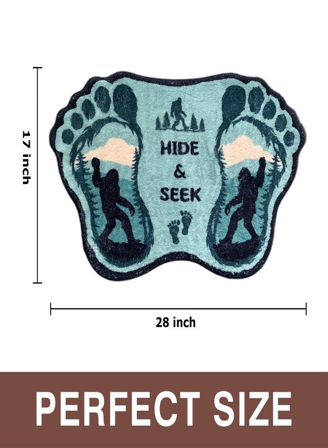 Funny Cute Bigfoot Rug Sasquatch Shaped Bath Mat Non-Slip Bathroom Rugs Doormat Indoor Outdoor Mat with Front Door Mat Soft Plush Floor Mats (Green, Short Fluff) - Image 2