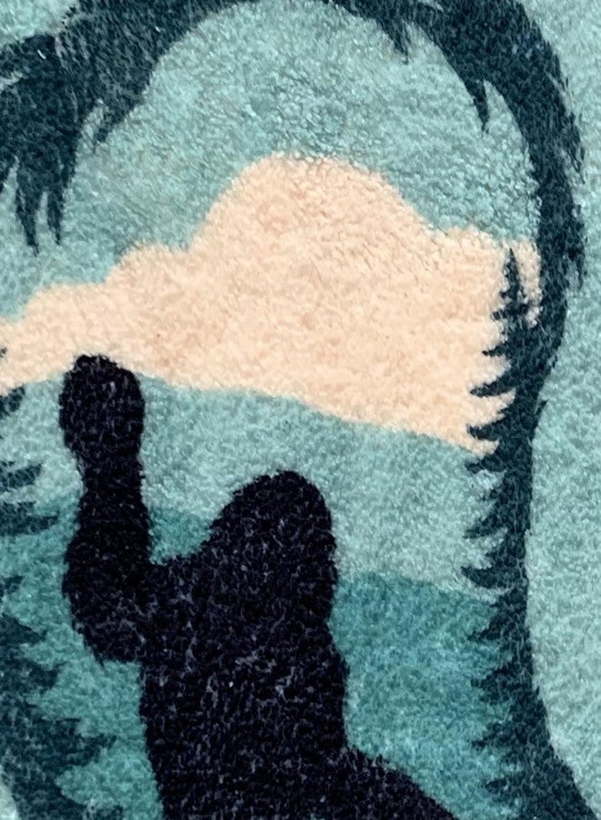 Funny Cute Bigfoot Rug Sasquatch Shaped Bath Mat Non-Slip Bathroom Rugs Doormat Indoor Outdoor Mat with Front Door Mat Soft Plush Floor Mats (Green, Short Fluff) - Image 3
