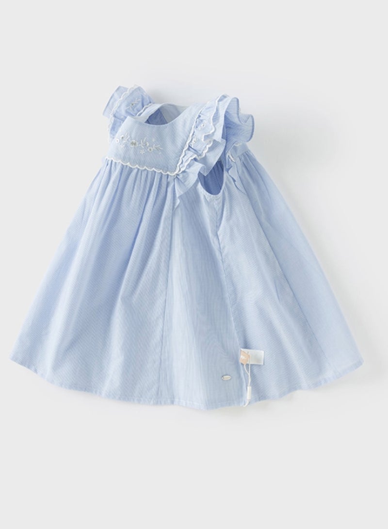 Dave & Bella Girls Frill Sleeve Cotton Dress - Image 4