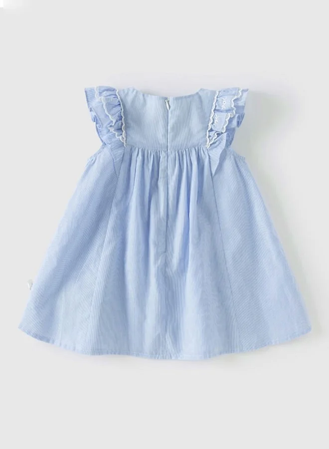 ديف اند بيلا فستان قطني للبنات بأكمام كشكش