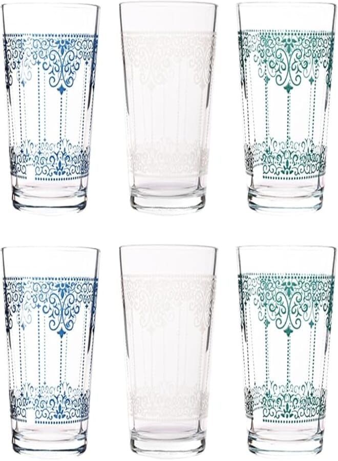 Dimlaj Veil Glass Tumbler Set, 6 Pieces