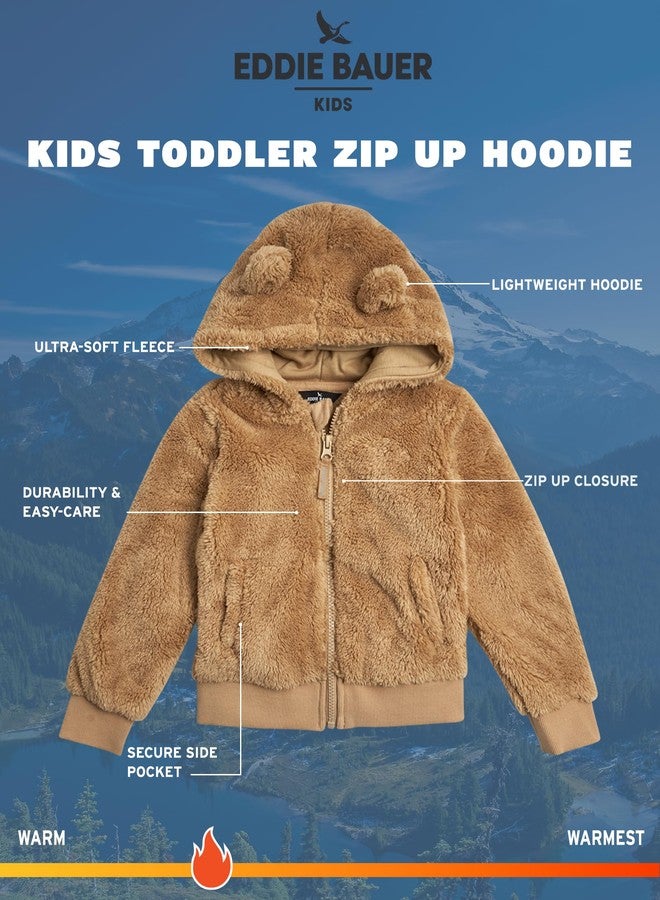 Eddie Bauer Toddler Zip Up Hoodie - Kids' Ultra Soft Sherpa Fleece Hoodie Sweatshirt for Toddler Boys and Girls (2T-4T), Size 4T, Incense - Image 2