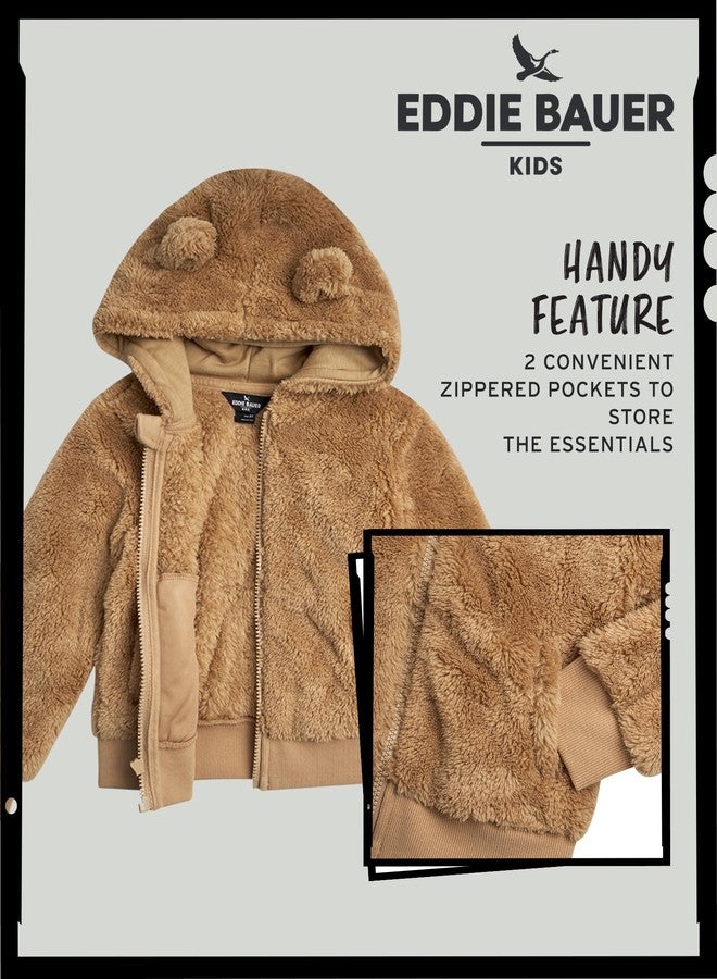 Eddie Bauer Toddler Zip Up Hoodie - Kids' Ultra Soft Sherpa Fleece Hoodie Sweatshirt for Toddler Boys and Girls (2T-4T), Size 4T, Incense - Image 4
