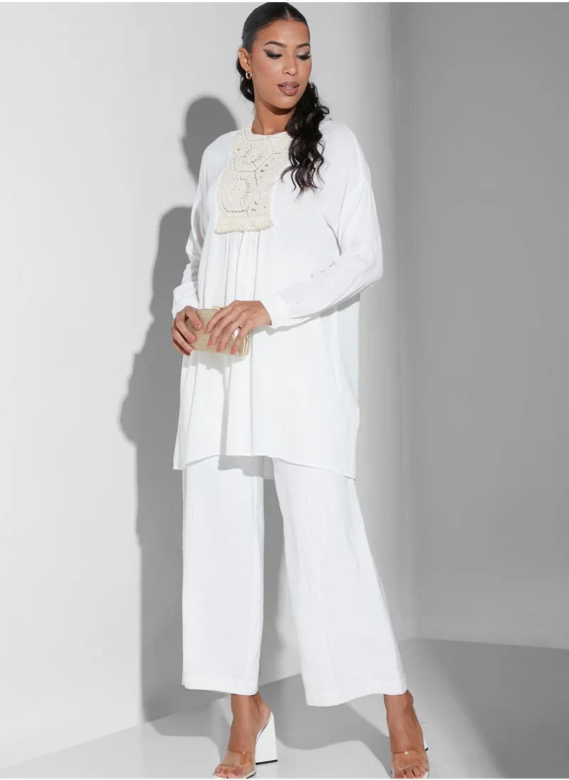 Namshi x Modanisa Embroidered Pleat Detail Tunic
