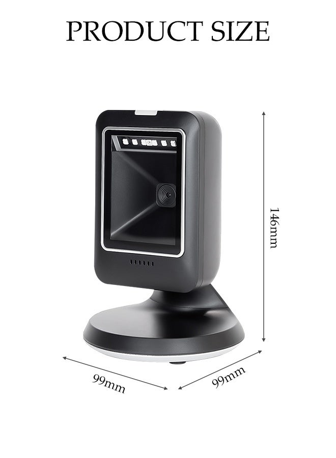 DUNISO Desktop Barcode Scanner，Automatic Sensing Scanner，Wired Barcode Scanner，Small Size and Lightweight, Easy to Carry，for Supermarket Library Express Company Retail Store Warehouse - Image 2