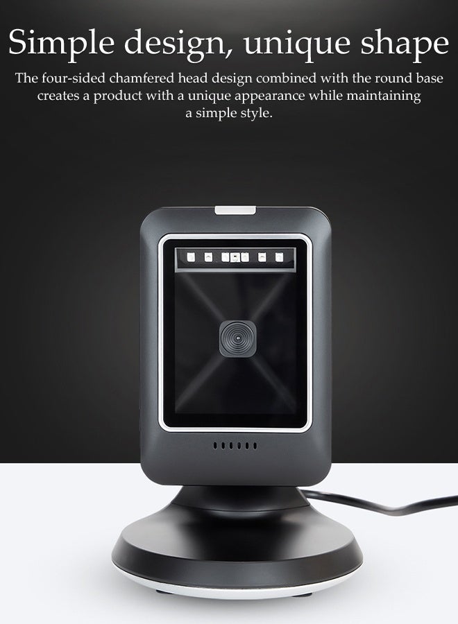 DUNISO Desktop Barcode Scanner，Automatic Sensing Scanner，Wired Barcode Scanner，Small Size and Lightweight, Easy to Carry，for Supermarket Library Express Company Retail Store Warehouse - Image 5