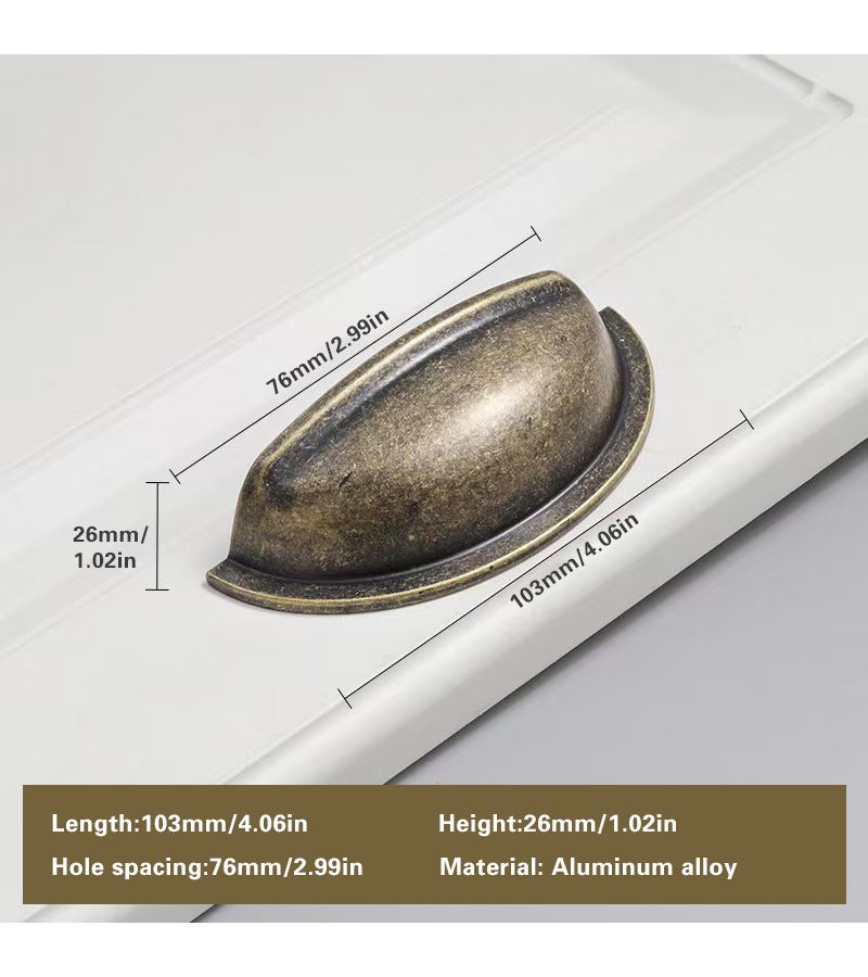 2 Pieces Silvery Wardrobe Handles Elegant French Style Minimalist Furniture Handles With 4 Screws - Image 3
