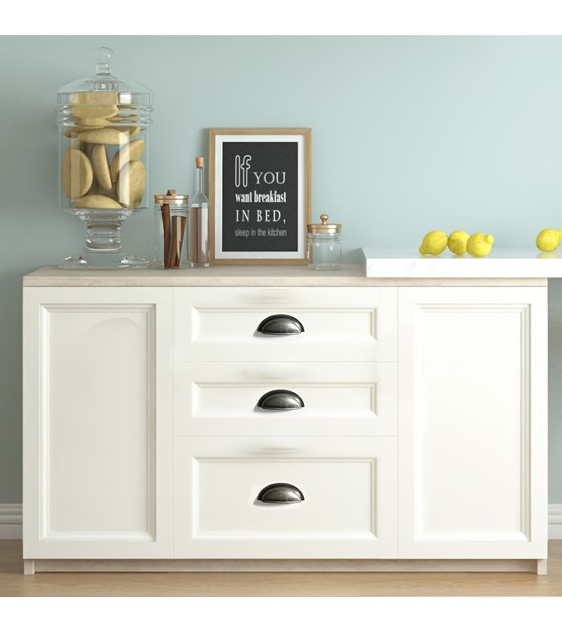 2 Pieces Silvery Wardrobe Handles Elegant French Style Minimalist Furniture Handles With 4 Screws - Image 2