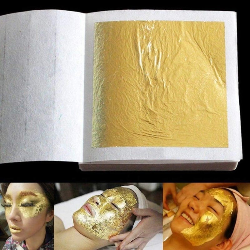 SKYPRO LTKJ 24K Edible Gold-Leaf Sheets 20 Sheets 4.33 x 4.33 cm Pure Gold-Foil Leaf for Food Decoration,Facial Spa Gilding Crafting 1.7" - Image 5