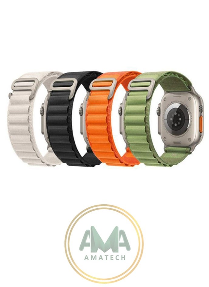 Generic - New Apple Watch band  olive/orange/black/white  size ultra 49mm - Image 1