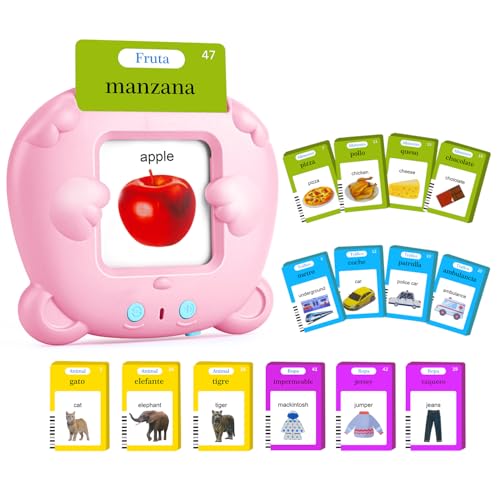 AHJ Spanish English Talking Flash Cards for Toddler 510 Sight Words Learning Toys ABC Numbers Educational Montessori Toys Speech Therapy Toys Childrens Sensory Preschool Learning Birthday Gifts - Image 1