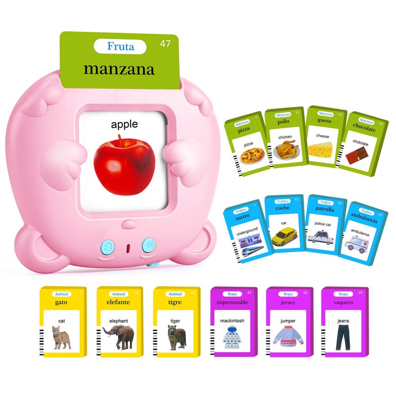 AHJ Spanish English Talking Flash Cards for Toddler 510 Sight Words Learning Toys ABC Numbers Educational Montessori Toys Speech Therapy Toys Childrens Sensory Preschool Learning Birthday Gifts - Image 3