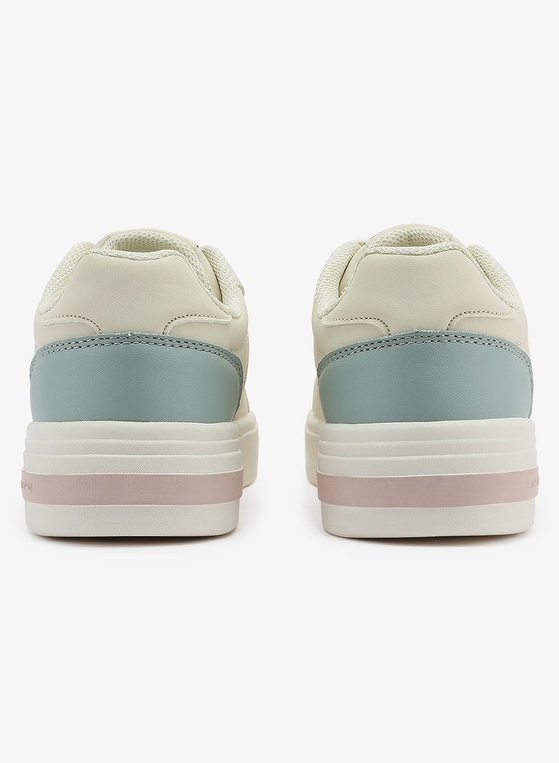 يو اس بولو اسن أحذية رياضية نسائية بيج قصيرة بتصميم عصري خفيف لراحة طوال اليوم - Image 3