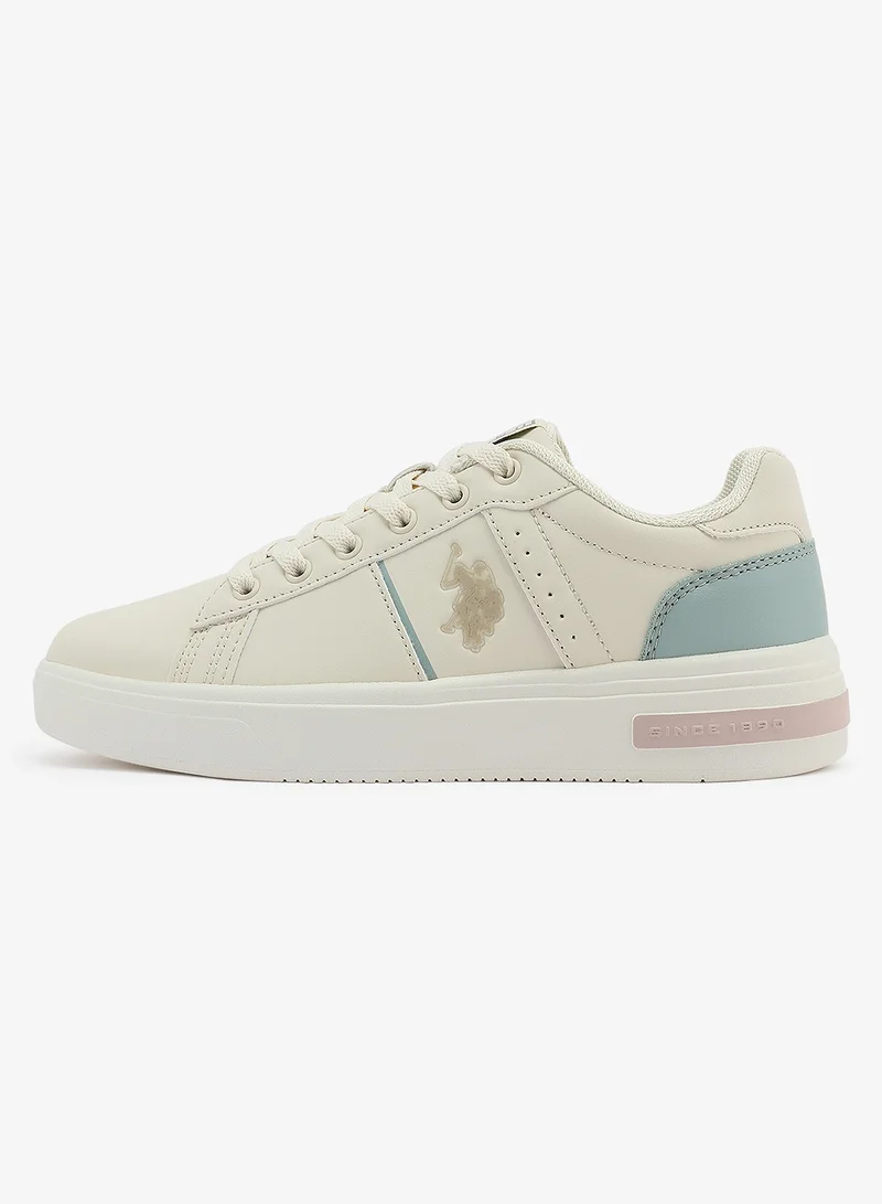U.S. Polo Assn. Women's Beige Low-Top Sneakers - Lightweight Modern Design Shoes for All-Day Comfort