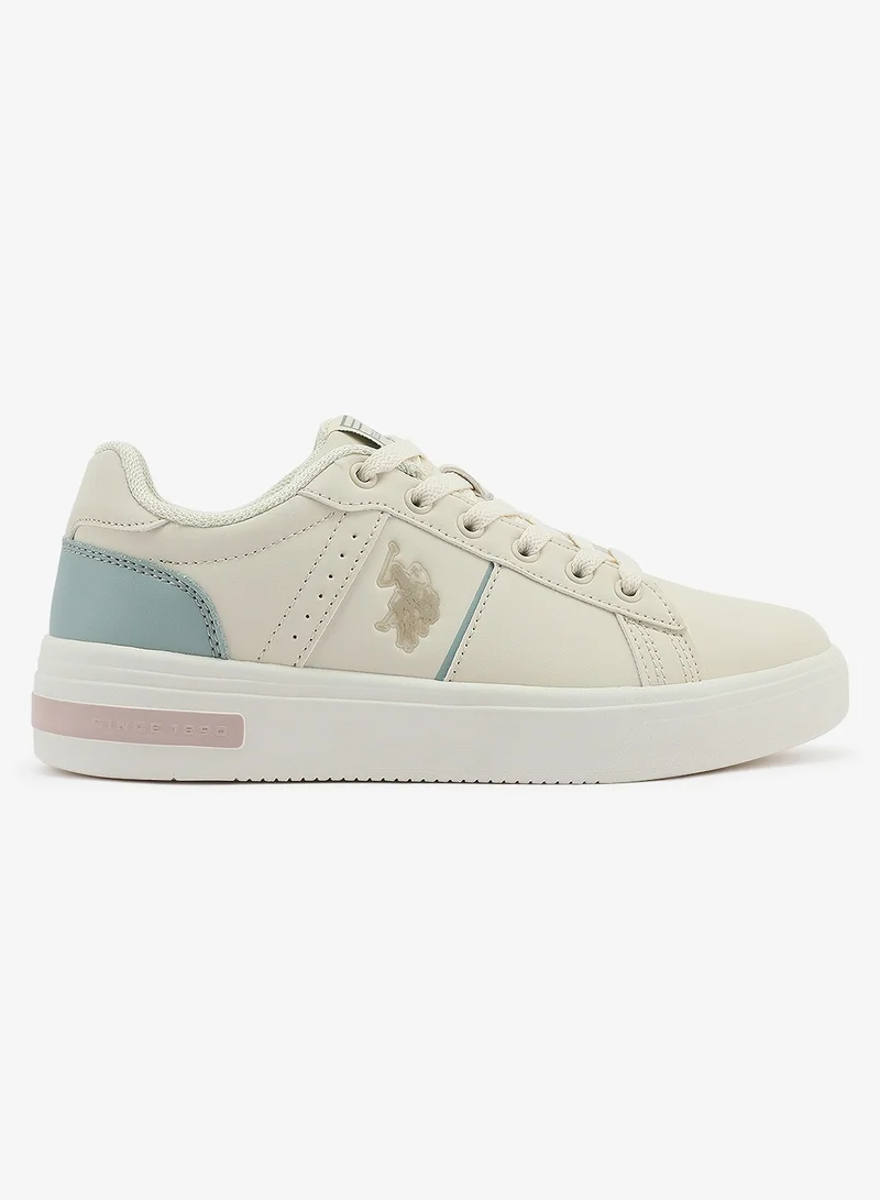 U.S. Polo Assn. Women's Beige Low-Top Sneakers - Lightweight Modern Design Shoes for All-Day Comfort