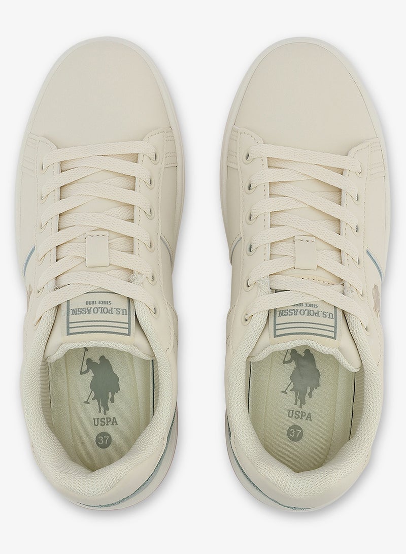 يو اس بولو اسن أحذية رياضية نسائية بيج قصيرة بتصميم عصري خفيف لراحة طوال اليوم - Image 5