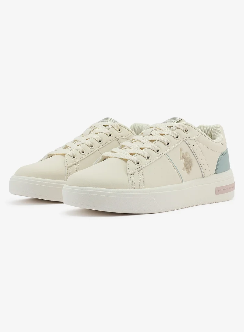 U.S. Polo Assn. beige Women's Beige Low-Top Sneakers - Lightweight Modern Design Shoes for All-Day Comfort for Women | Best Price UAE