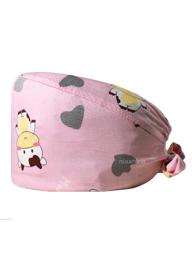 NIBEMINENT Surgical Scrub Cap Printing Medical Working Hat  Cotton Women Men Beautician Dust Proof Cooking Chef Nurse Head Caps