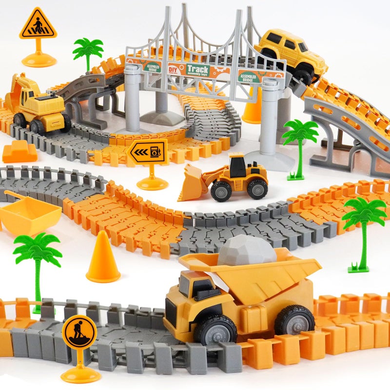 INSFUN Race Tracks Toys for Kids Ages 35 Best Birthday Gifts for 3 4 5 6 7 Year Old Boys 220 PCS Playset with 4 Construction Cars Toddler Toy for Creative Play - Image 3
