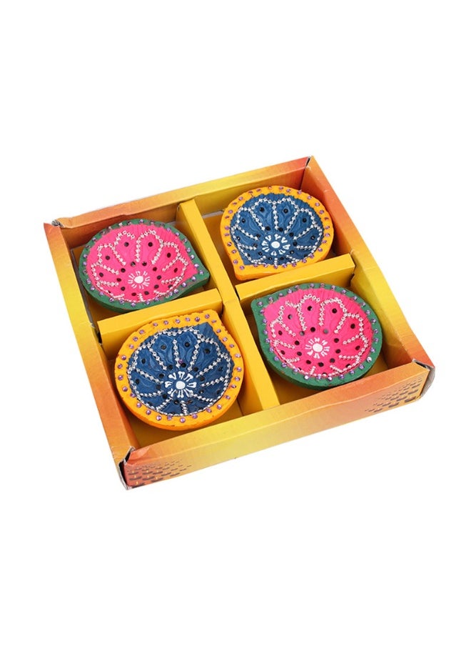 Madhoor Fancy Deepak Diya 4 Piece Multicolour 7cm  - Image 3