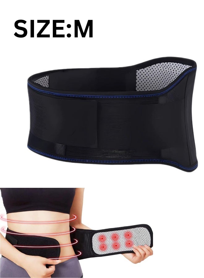 حزام دعم الظهر ذاتي التسخين مزود بمغناطيس - دعامة قطنية قابلة للتعديل لتخفيف آلام أسفل الظهر، وتسكين عرق النسا، ودعم الانزلاق الغضروفي، وتصحيح الجنف، وتحسين وضعية الجسم - (متوسط) - Image 1
