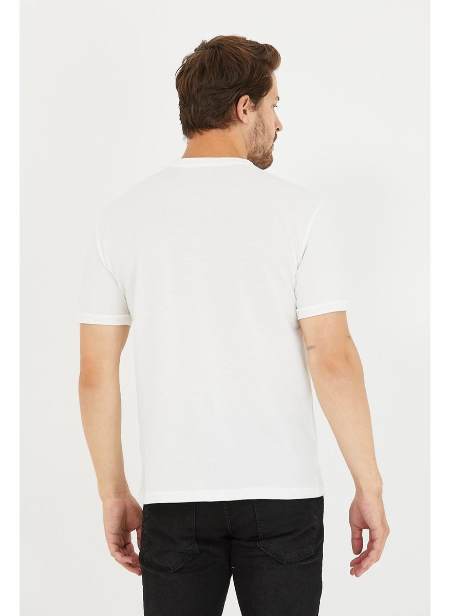 Odelon - Men's Crew Neck Slim Fit Basic T-Shirt White - Image 1