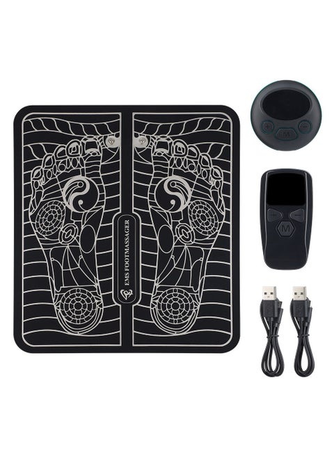 Wireless Remote Control Operation USB Rechargeable 8 Modes 19 Intensity Foot Acupoint Pulse EMS Massage Cushion Home Portable Foldable