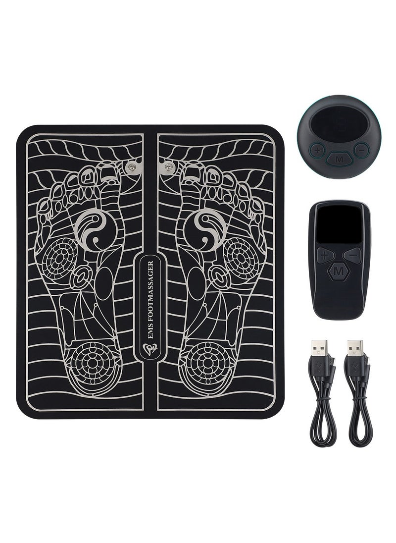 Wireless Remote Control Operation USB Rechargeable 8 Modes 19 Intensity Foot Acupoint Pulse EMS Massage Cushion Home Portable Foldable