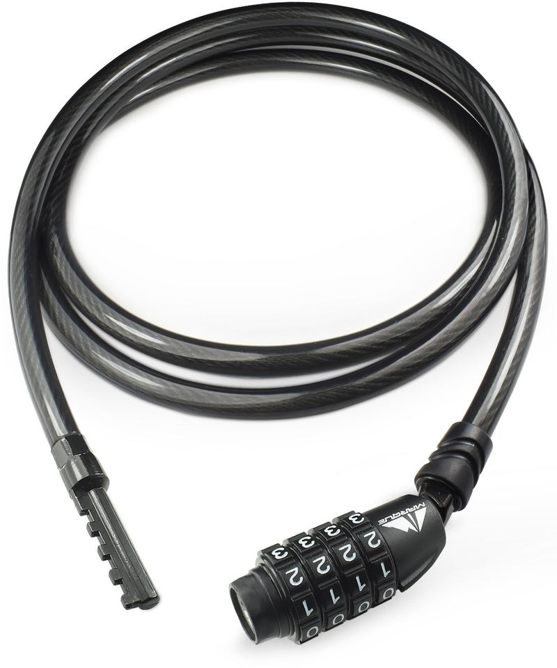 MARQUE Straight Combination Bike Lock Cable - 3/8 inch (5FT, 10FT, 15FT, 25FT) Resettable Combination Lock, Anti-Theft Security Cable for Bicycles, Kayaks, Paddle Boards and Outdoor Gear (05 FT) - Image 1