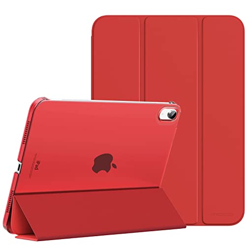 MoKo for iPad (A16) 11th Generation Case 11 Inch 2025, iPad 10th Generation Case 10.9 Inch 2022, Slim Stand Hard PC Translucent Back Shell Smart Cover, Support Touch ID, Auto Wake/Sleep,Red - Image 1