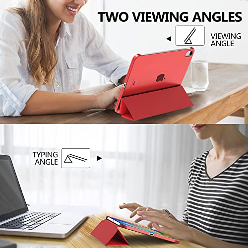 MoKo for iPad (A16) 11th Generation Case 11 Inch 2025, iPad 10th Generation Case 10.9 Inch 2022, Slim Stand Hard PC Translucent Back Shell Smart Cover, Support Touch ID, Auto Wake/Sleep,Red - Image 5