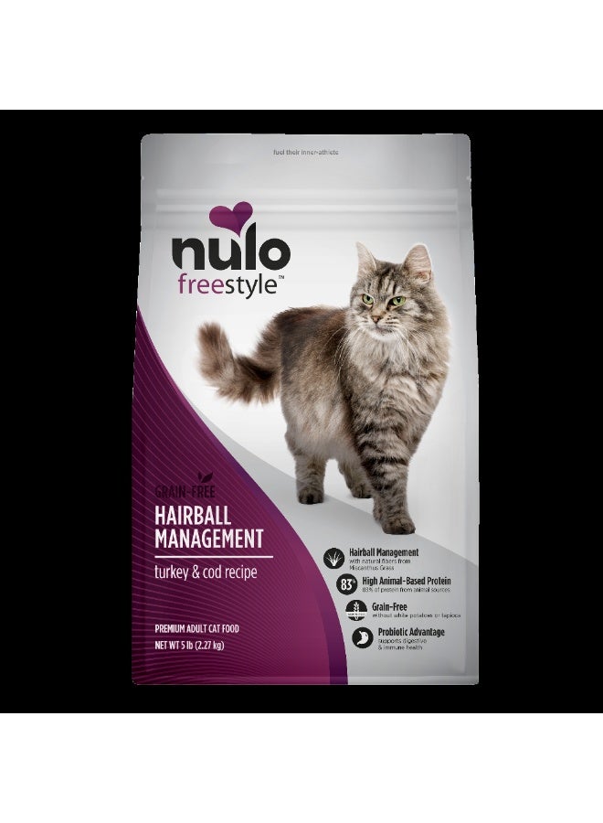 Nulo FreeStyle High-Protein Adult Hairball Management Turkey & Cod with Patented BC30 Probiotics Dry Cat Food 2.27kg - Image 1