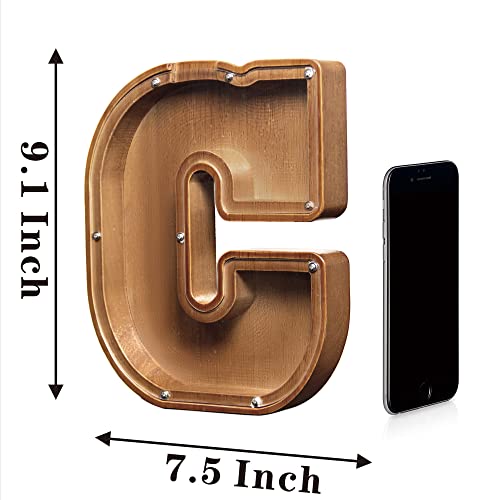 AORCMITN Large Wooden Letter Coin Personalized Piggy Bank for Boys Girls Kids Toddler Adults Money Bank Best Gift for Friends 92 InchC - Image 5