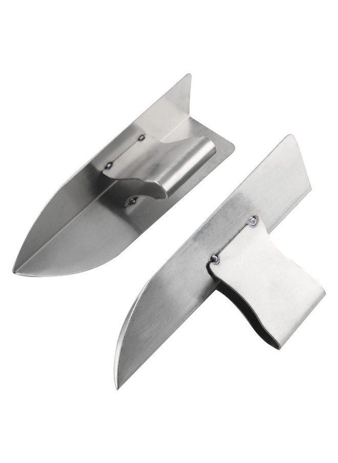 JCBIZ - JCBIZ 2pcs Drywall Corner Tool Stainless Steel Inner Outer Wall Corner Trowel Plastering Tool 90 Degree Right Angle Plaster Wall Corner Spatula - Image 1