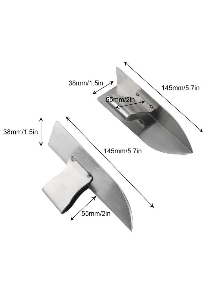 JCBIZ - JCBIZ 2pcs Drywall Corner Tool Stainless Steel Inner Outer Wall Corner Trowel Plastering Tool 90 Degree Right Angle Plaster Wall Corner Spatula - Image 1