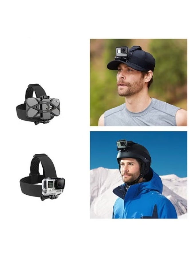 Head-Mounted Phone Holder & Head Strap Bundle, First-Person View Video Shooting Bracket with Phone Clamps, Outdoor Live Streaming Mount Compatible with Most Camera Phones & GoPro Accessories - Image 5