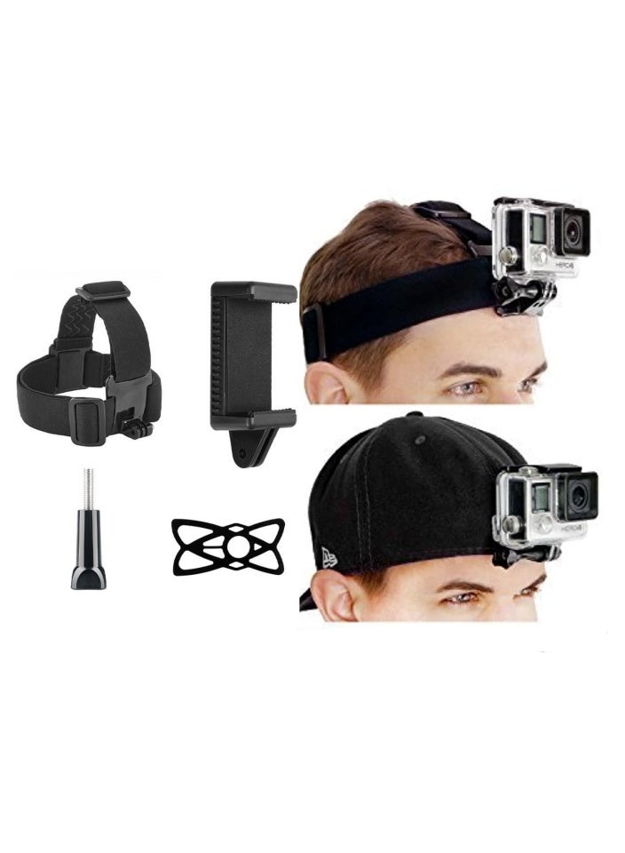 Head-Mounted Phone Holder & Head Strap Bundle, First-Person View Video Shooting Bracket with Phone Clamps, Outdoor Live Streaming Mount Compatible with Most Camera Phones & GoPro Accessories - Image 2