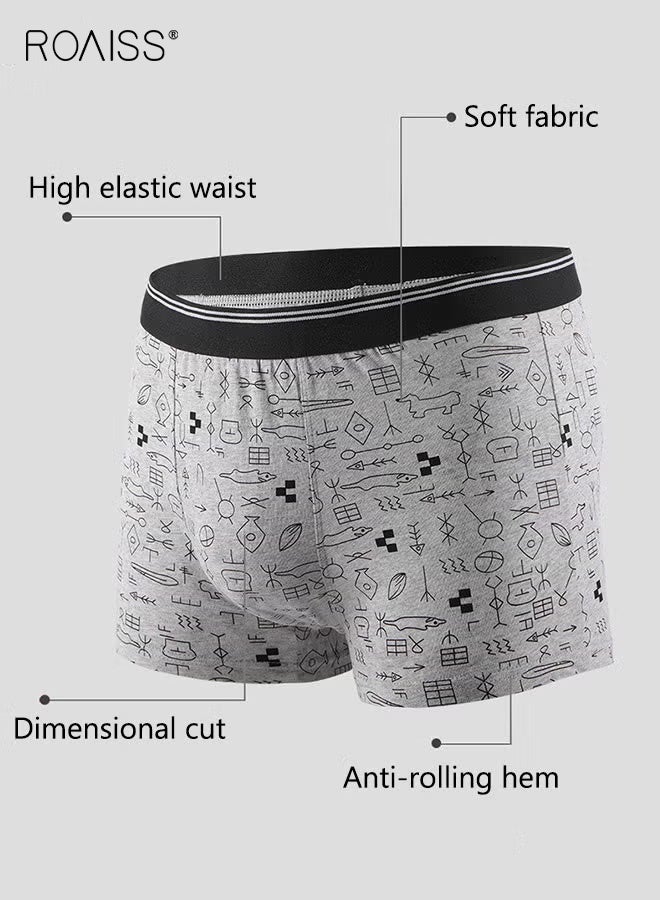roaiss Men 4 Pack Seamless Underwear Set, Soft Stretchy Trunk Briefs with Elastic Waistbands, Breathable Mid-waist Boxer Briefs for Men, Ideal for Everyday Wear - Image 3
