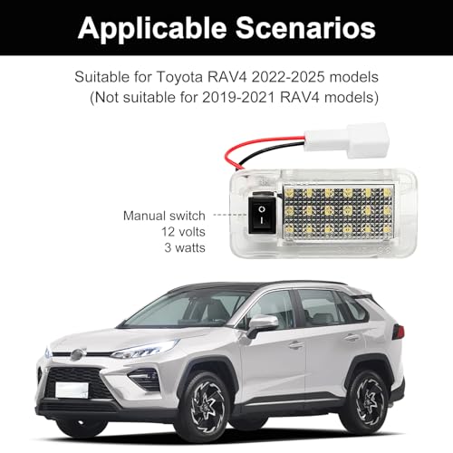 CZMZHFC LED Luggage Compartment Light Fits for Toyota RAV4,Trunk Ceiling Lights Lamps,Decorative Atmosphere Lamp,Interior Replacement LED Lights Lamps,Car Accessories (for Toyota RAV4 2022-2025) - Image 4
