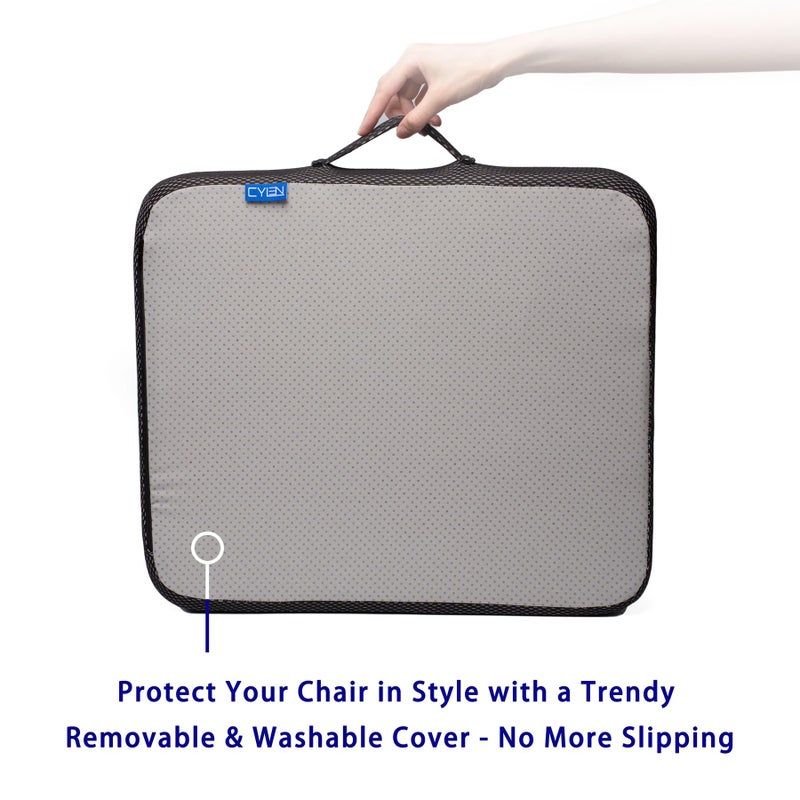 CYLEN Ifoam Gel Infused Memory Foam Layer Wheelchair Cushion - Seat Cushion for Wheelchair-Office Chair, Kitchen Chair, Car Seats-Pressure Sore and Tailbone Pain Relief-High Dense Polyfoam Base(Black) - Image 4